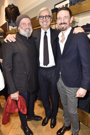 Roberto Compagno (Präsident von Slowear), Robert Rabensteiner (L ' Uomo Vogue) und Oliver Berben
