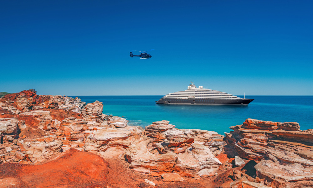 Die Scenic Eclipse II bietet Kreuzfahrten mit Hubschrauberausflügen in Australien.