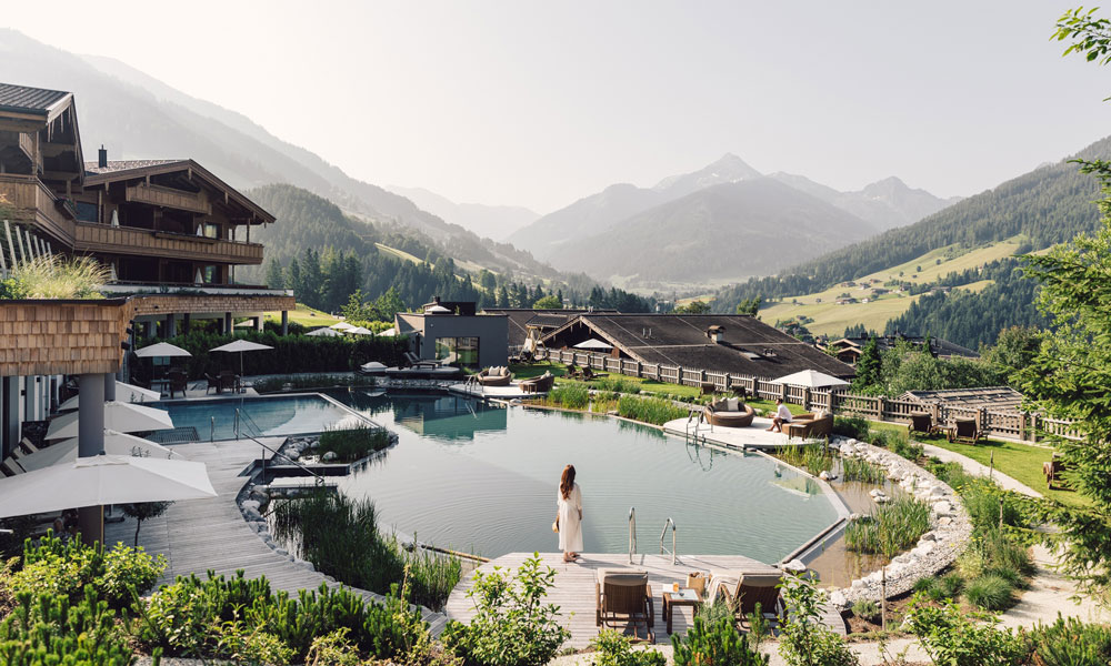 Kraft tanken am Naturbadesee des Böglerhofs