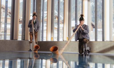 Die feierliche Thermeneröffnung im Januar begleitet von Alphornbläsern