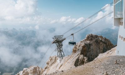 Die Tiroler Zugspitzbahn auf dem Weg zum Gipfel