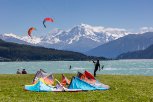Kiten bei idealem Wind
