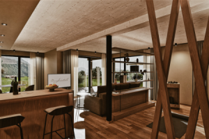 Rendering Bergsuite Wohnen ©Bergkristall - Mein Resort im Allgäu