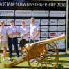 Sie führten das Turnier an: Flight Nummer eins mit (von links) Felix Neureuther, Oliver Kahn, Bastian Schweinsteiger und Alexander Hartl ©Quellness & Golf Resort Bad Griesbach/Pedagrafie